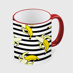 Кружка 3D Banana pattern Summer, цвет: 3D-красный кант