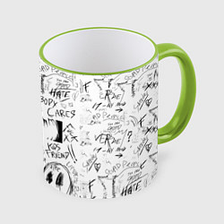 Кружка 3D Anime BLACK WHITE EYES, цвет: 3D-светло-зеленый кант