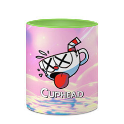 Кружка 3D Cuphead Разбитая чашечка, цвет: 3D-белый + светло-зеленый — фото 2