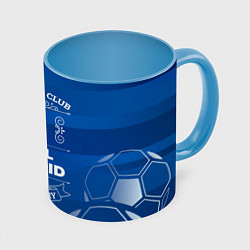 Кружка 3D Real Madrid FC 1, цвет: 3D-белый + небесно-голубой