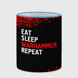 Кружка 3D Eat Sleep Warhammer Repeat - Спрей, цвет: 3D-небесно-голубой кант — фото 2