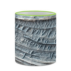 Кружка 3D Текстура скалы Mountain Stone, цвет: 3D-светло-зеленый кант — фото 2