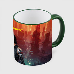 Кружка 3D Cyberpunk2077 Vi, цвет: 3D-зеленый кант