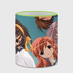 Кружка 3D Харухи с друзьями арт, цвет: 3D-светло-зеленый кант — фото 2