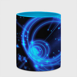 Кружка 3D Неоновый космос Neon space, цвет: 3D-белый + небесно-голубой — фото 2