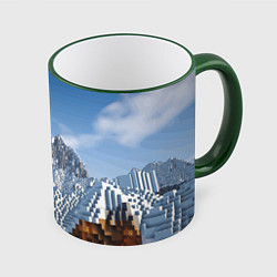 Кружка 3D Minecraft Mountains Video game, цвет: 3D-зеленый кант