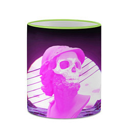 Кружка 3D Vaporwave Skull Психоделика, цвет: 3D-светло-зеленый кант — фото 2