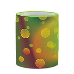 Кружка 3D Кружочки на разноцветном фоне, цвет: 3D-светло-зеленый кант — фото 2