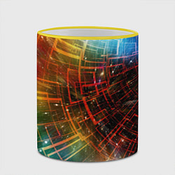Кружка 3D Portal - Neon Space - туннель из энергетических па, цвет: 3D-желтый кант — фото 2
