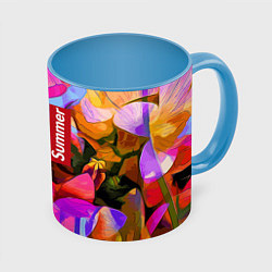 Кружка цветная Красочный летний цветочный паттерн Summer color pa