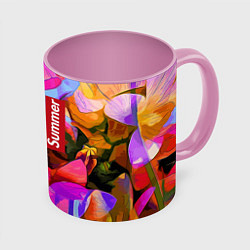 Кружка цветная Красочный летний цветочный паттерн Summer color pa