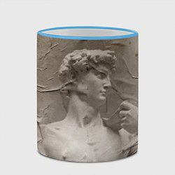 Кружка 3D Микеланджело Буонарроти Давид Пост-арт Michelangel, цвет: 3D-небесно-голубой кант — фото 2