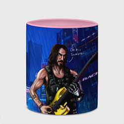 Кружка 3D Гитарист Johnny cyberpunk2077, цвет: 3D-белый + розовый — фото 2