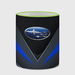 Кружка 3D Спортивная броня Subaru, цвет: 3D-светло-зеленый кант — фото 2