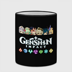 Кружка 3D Персонажи игры Genshin Impact, цвет: 3D-черный кант — фото 2