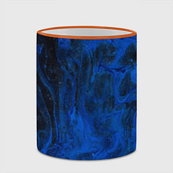 Кружка 3D Синий абстрактный дым, цвет: 3D-оранжевый кант — фото 2