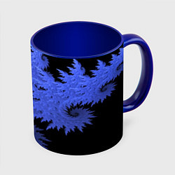 Кружка 3D Абстрактный морозный узор Abstract frost pattern, цвет: 3D-белый + синий