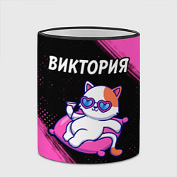 Кружка 3D Виктория КОШЕЧКА Краски, цвет: 3D-черный кант — фото 2