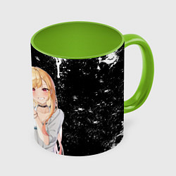 Кружка 3D МАРИН КИТАГАВА - БРЫЗГИ КРАСКИ, цвет: 3D-белый + светло-зеленый