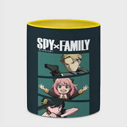 Кружка 3D SPY X FAMILY СЕМЬЯ ШПИОНА ЛОЙД, АНЯ, ЙОР, цвет: 3D-белый + желтый — фото 2