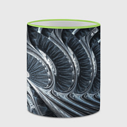 Кружка 3D Фрактальный абстрактный паттерн Броня Fractal Abst, цвет: 3D-светло-зеленый кант — фото 2