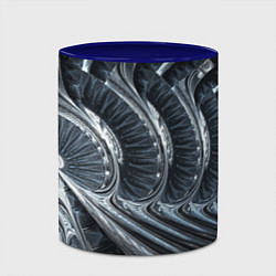 Кружка 3D Фрактальный абстрактный паттерн Броня Fractal Abst, цвет: 3D-белый + синий — фото 2