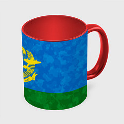 Кружка 3D НИКТО КРОМЕ НАС ВДВ, цвет: 3D-белый + красный