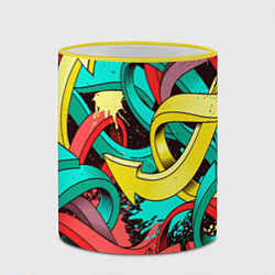 Кружка 3D ПЕРЕПЛЕТАЮЩИЕСЯ СТРЕЛКИ, цвет: 3D-желтый кант — фото 2