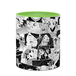 Кружка 3D Клинок рассекающий демонов паттерн, цвет: 3D-белый + светло-зеленый — фото 2