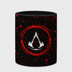 Кружка 3D Символ Assassins Creed и краска вокруг на темном ф, цвет: 3D-белый + черный — фото 2