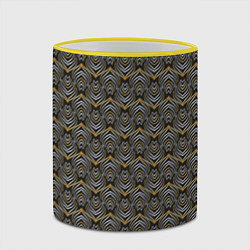 Кружка 3D Классические строгие узоры, цвет: 3D-желтый кант — фото 2