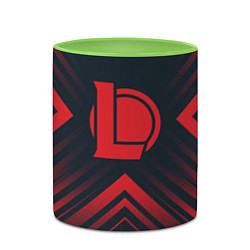 Кружка 3D Красный Символ League of Legends на темном фоне со, цвет: 3D-белый + светло-зеленый — фото 2