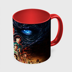 Кружка 3D ОЧЕНЬ СТРАННЫЕ ДЕЛА 4 STRANGER THINGS 4, цвет: 3D-белый + красный