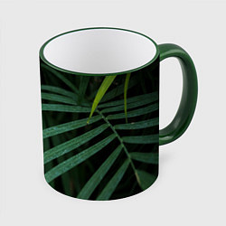 Кружка 3D Камуфляж-тропики, цвет: 3D-зеленый кант