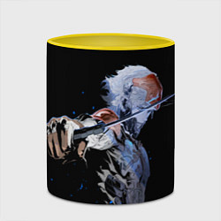Кружка 3D METAL GEAR RISING Райден с мечом, цвет: 3D-белый + желтый — фото 2