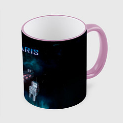 Кружка 3D Stellaris космический корабль, цвет: 3D-розовый кант