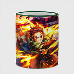 Кружка 3D Клинок, рассекающий демонов Demon Slayer, цвет: 3D-зеленый кант — фото 2