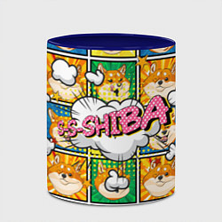 Кружка 3D Pop art shiba inu, цвет: 3D-белый + синий — фото 2