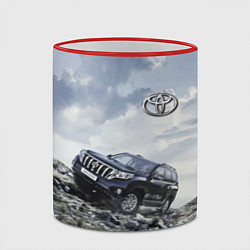 Кружка 3D Toyota Land Cruiser Prado на скальных камнях Mount, цвет: 3D-красный кант — фото 2