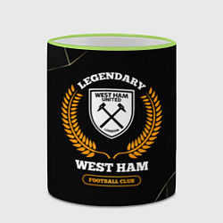 Кружка 3D Лого West Ham и надпись Legendary Football Club на, цвет: 3D-светло-зеленый кант — фото 2
