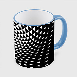 Кружка 3D Минималистический авангардный паттерн, цвет: 3D-небесно-голубой кант