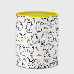 Кружка 3D Зайцы с морковками, цвет: 3D-белый + желтый — фото 2