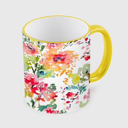 Кружка цветная Floral pattern Watercolour Summer