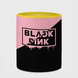 Кружка 3D BLACKPINK BIG LOGO, цвет: 3D-белый + желтый — фото 2