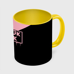 Кружка 3D BLACKPINK BIG LOGO, цвет: 3D-белый + желтый