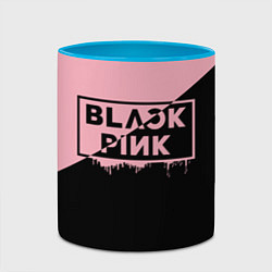 Кружка 3D BLACKPINK BIG LOGO, цвет: 3D-белый + небесно-голубой — фото 2