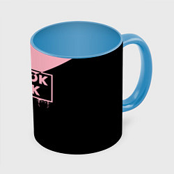 Кружка 3D BLACKPINK BIG LOGO, цвет: 3D-белый + небесно-голубой