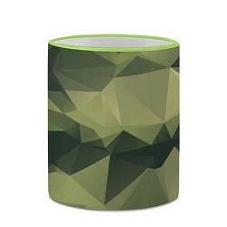 Кружка 3D 3д полигоны - камуфляж, цвет: 3D-светло-зеленый кант — фото 2
