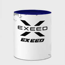 Кружка 3D Exeed Speed на светлом фоне со следами шин, цвет: 3D-белый + синий — фото 2