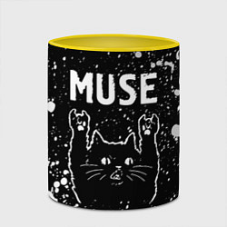 Кружка 3D Группа Muse и Рок Кот, цвет: 3D-белый + желтый — фото 2